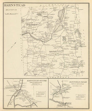 Vintage Map of Barnstead, New Hampshire 1892