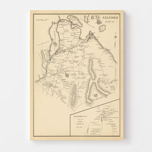 Vintage Map of Gilford, New Hampshire 1892