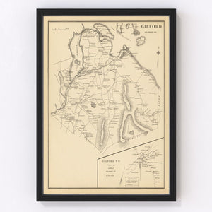 Vintage Map of Gilford, New Hampshire 1892