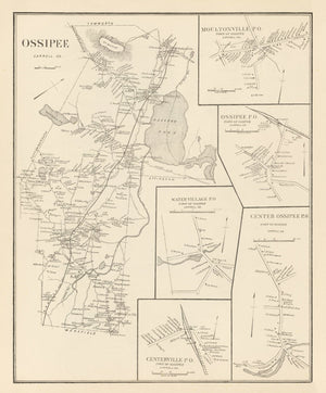 Vintage Map of Moultonville, New Hampshire 1892