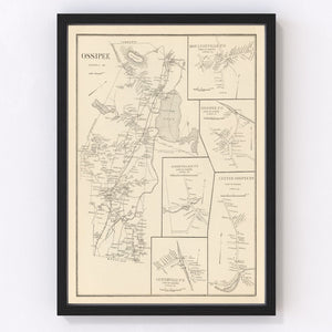 Vintage Map of Moultonville, New Hampshire 1892
