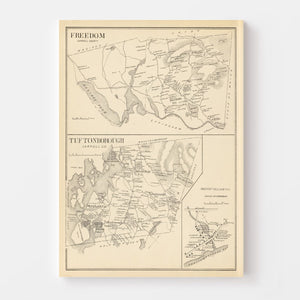 Vintage Map of Freedom, New Hampshire 1892