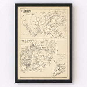 Vintage Map of Freedom, New Hampshire 1892