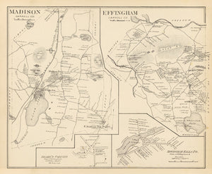 Vintage Map of Effingham, New Hampshire 1892
