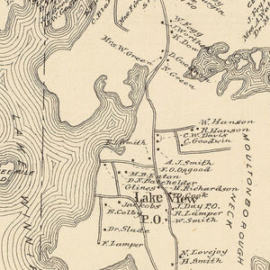 Vintage Map of Moultonboro, New Hampshire 1892