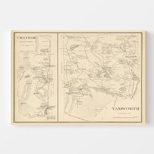Vintage Map of Chatham, New Hampshire 1892