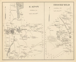 Vintage Map of Brookfield, New Hampshire 1892