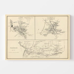 Vintage Map of Colebrook, New Hampshire 1892