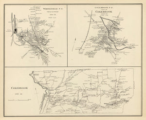 Vintage Map of Colebrook, New Hampshire 1892