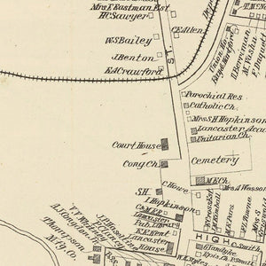 Vintage Map of Lancaster, New Hampshire 1892