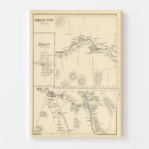 Vintage Map of Milan, New Hampshire 1892