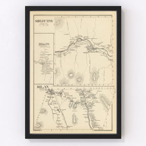 Vintage Map of Milan, New Hampshire 1892