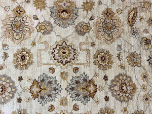 Peshawar Rug 8x10, Oushak Rug, Neutral Colors Hand Knotted Farmhouse Rug