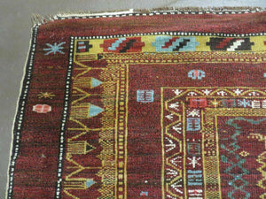 4' X 6' Antique Handmade Caucasian Shirvan Russian Armenian Wool Rug Colorful