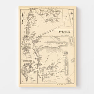 Vintage Map of Columbia, New Hampshire 1892