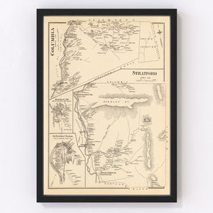 Vintage Map of Columbia, New Hampshire 1892