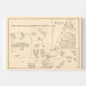 Vintage Map of Millsfield, New Hampshire 1892