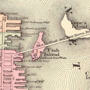 Vintage Map of New Bedford, Massachusetts 1871