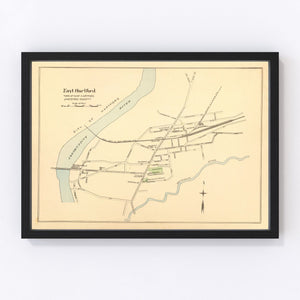 Vintage Map of East Hartford, Connecticut 1893