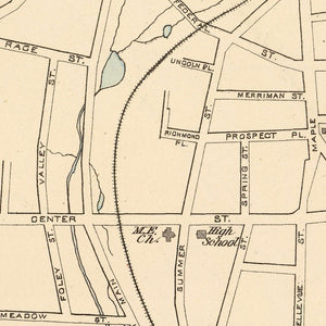Vintage Map of Bristol, Connecticut 1893