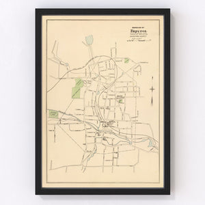 Vintage Map of Bristol, Connecticut 1893