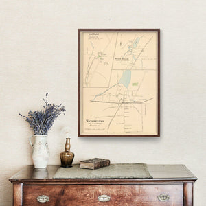 Vintage Map of Manchester, Connecticut 1893