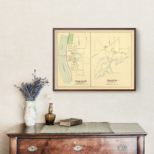 Vintage Map of Hazardville, Connecticut 1893