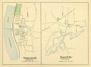 Vintage Map of Hazardville, Connecticut 1893