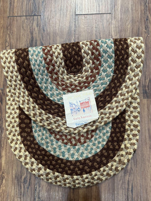 American Braided Rug 2x4 ft Oval Rug, Multicolor Oval Rug, Oval Braided Rug, Hand Woven, Vintage Braided Rug, Small Braided Rug