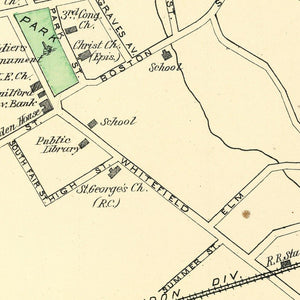 Vintage Map of Guilford, Connecticut 1893
