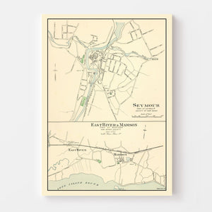 Vintage Map of Madison, Connecticut 1893