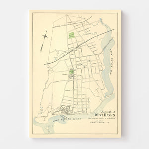 Vintage Map of West Haven, Connecticut 1893
