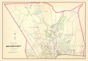 Vintage Map of Bridgeport, Connecticut 1893