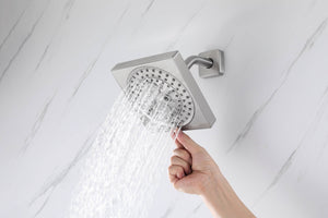 12" Brushed Nickel Thermostatic Shower Faucet: 3-Way Control, LED, Bluetooth Music, Regular Head