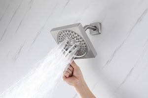 12" Brushed Nickel Thermostatic Shower Faucet: 3-Way Control, LED, Bluetooth Music, Regular Head