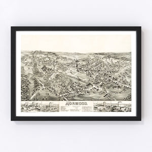 Vintage Map of Norwood, Massachusetts 1882