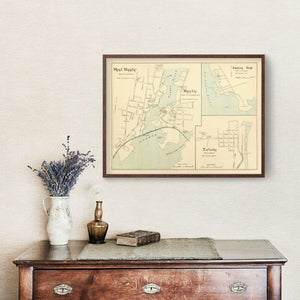 Vintage Map of Mystic, Connecticut 1893