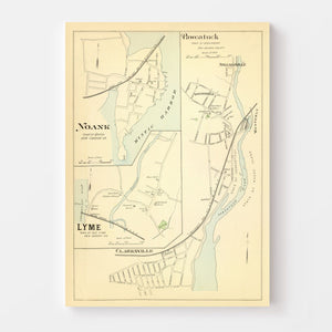 Vintage Map of Noank, Connecticut 1893