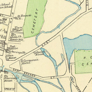 Vintage Map of Torrington, Connecticut 1893