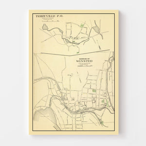 Vintage Map of Terryville, Connecticut 1893