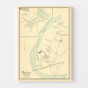 Vintage Map of Higganum, Connecticut 1893