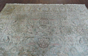 8' X 10' Vintage Handmade India Floral Oriental Top Quality Jaipur Tea Wash