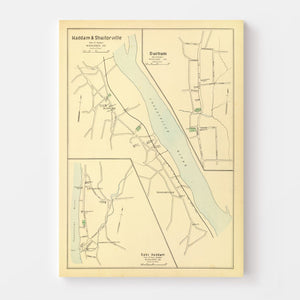 Vintage Map of Haddam, Connecticut 1893