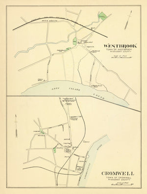 Vintage Map of Cromwell, Connecticut 1893
