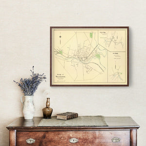 Vintage Map of Central Village, Connecticut 1893