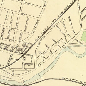 Vintage Map of Central Village, Connecticut 1893