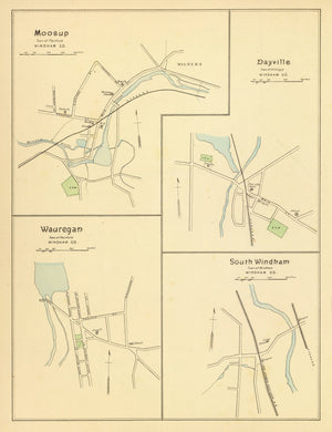 Vintage Map of Dayville, Connecticut 1893