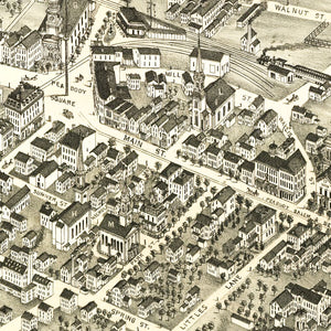 Vintage Map of Peabody, Massachusetts 1877