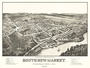 Vintage Map of South New Market, New Hampshire 1884