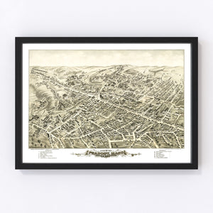 Vintage Map of Peabody, Massachusetts 1877